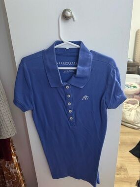 Aeropostale Blue Short Sleeve Polo Tee
